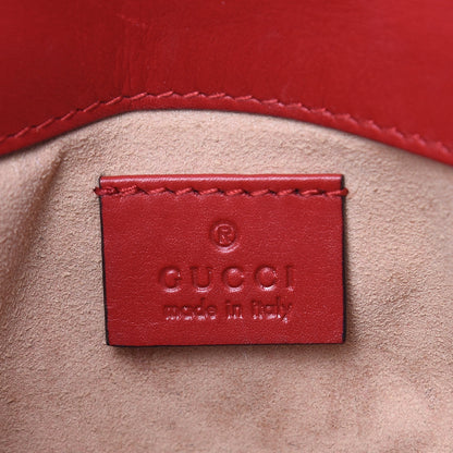 Gucci Calfskin Matelasse Super Mini GG Marmont Shoulder Bag Hibiscus Red 6 of 13