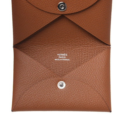Hermes Epsom Calvi Card Case Gold 6 of 7
