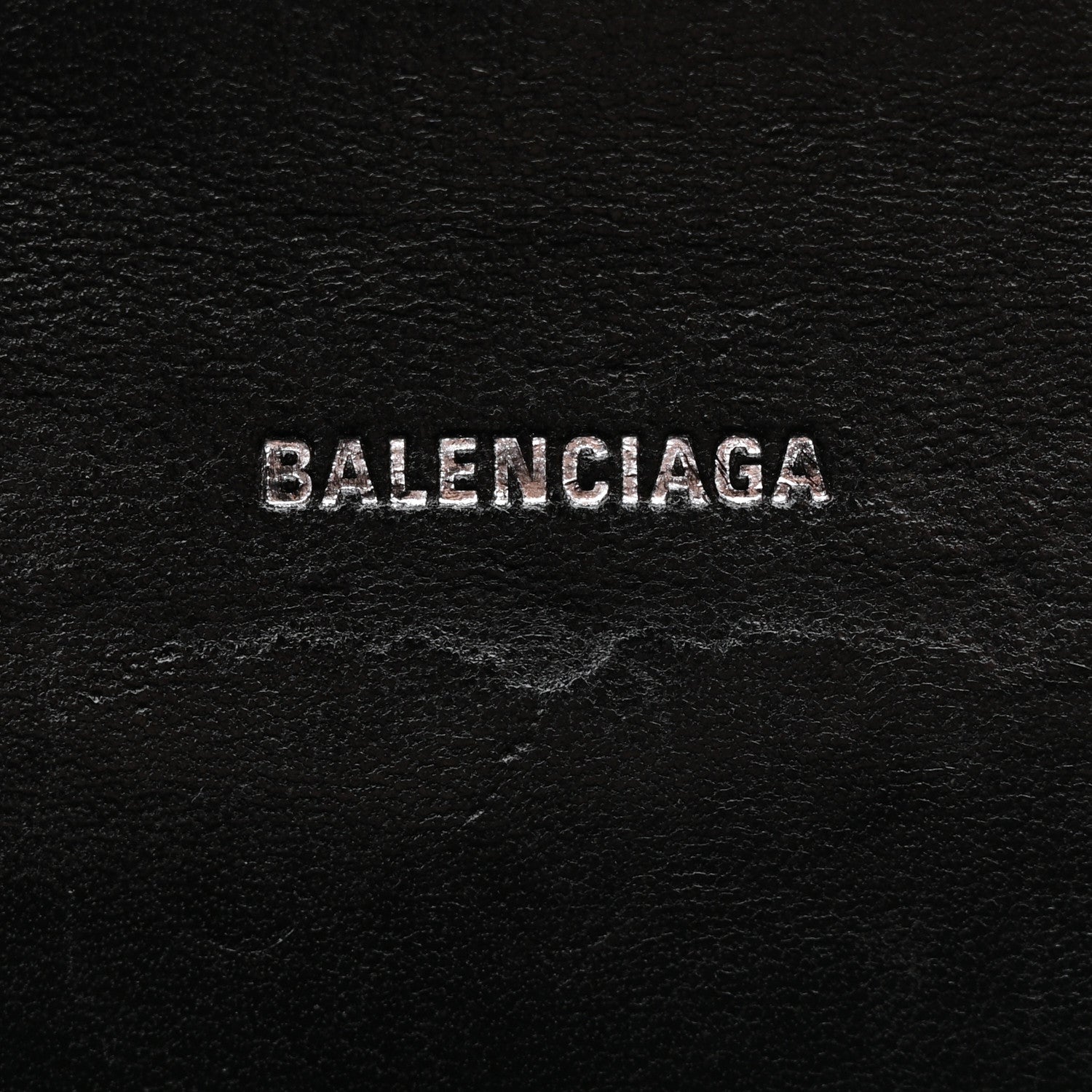 Balenciaga Shiny Calfskin Monochrome Crocodile Embossed Hourglass Top Handle Bag XS Black 6 of 17