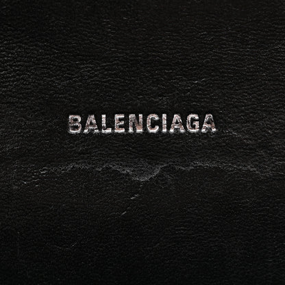 Balenciaga Shiny Calfskin Monochrome Crocodile Embossed Hourglass Top Handle Bag XS Black 6 of 17