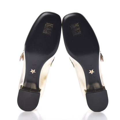 Christian Dior Mirror Finish Calfskin Baby-D Ballet Pumps 36.5 Stardust Gold 5 of 8