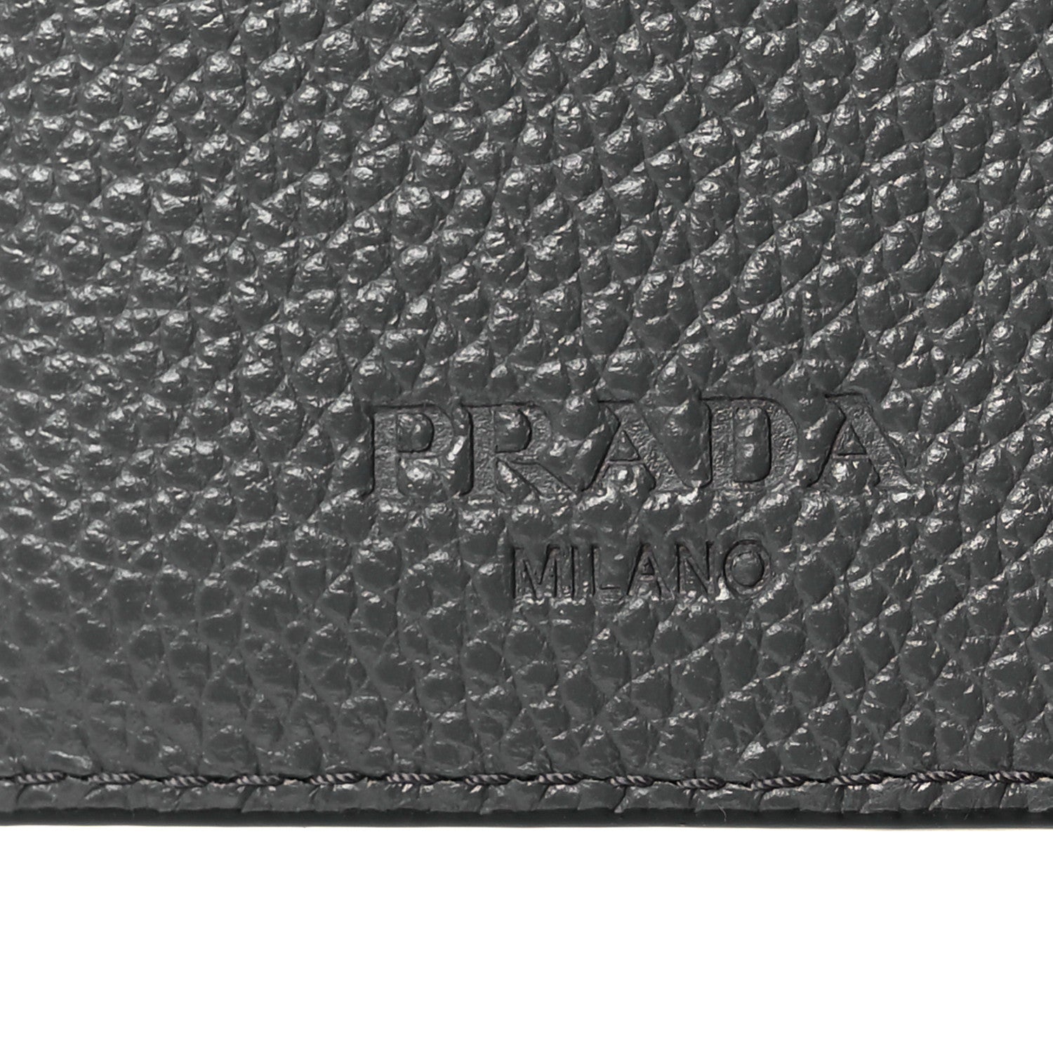Prada Vitello Micro Grain Card Holder Black Mercurio 6 of 7