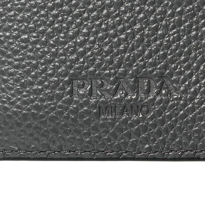 Prada Vitello Micro Grain Card Holder Black Mercurio 6 of 7