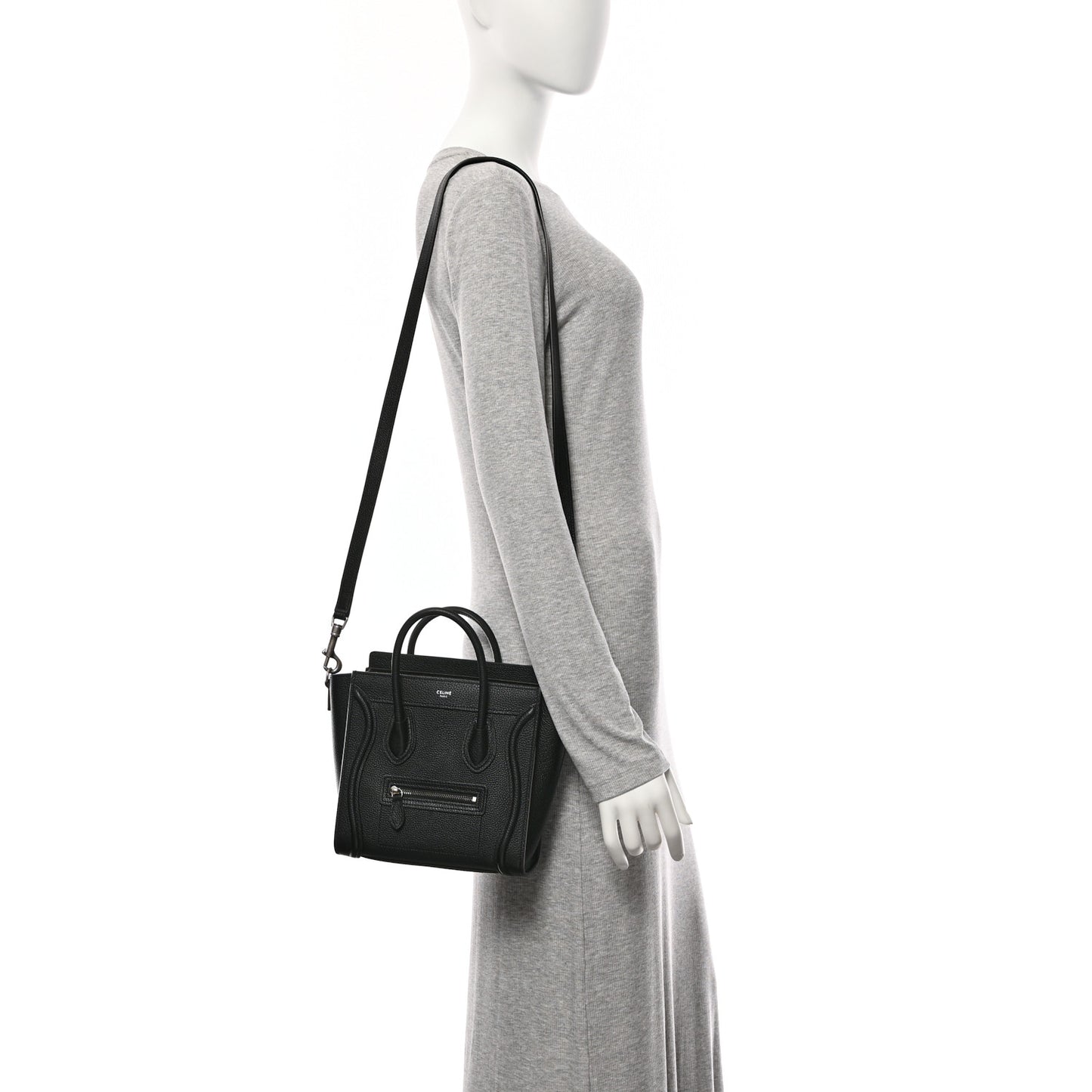 Drummed Calfskin Nano Luggage Black