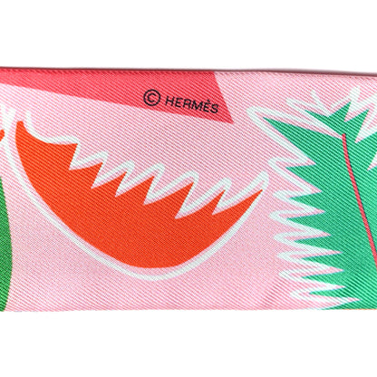 Hermes Silk Sea Surf and Fun Twilly Rose Vermillon Menthol 3 of 4