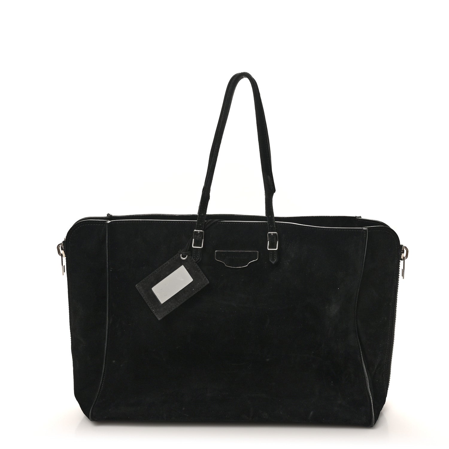 Balenciaga Daim Suede Plate Hardware Papier A6 Zip Around Tote Black 1 of 11