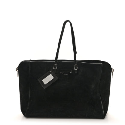 Balenciaga Daim Suede Plate Hardware Papier A6 Zip Around Tote Black 1 of 11