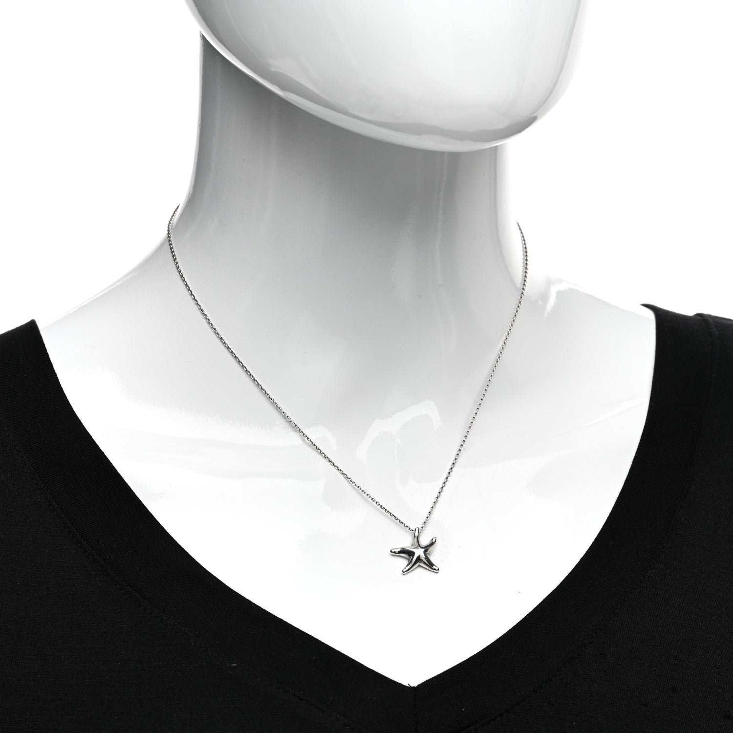 Tiffany Sterling Silver 15mm Elsa Peretti Starfish Pendant Necklace 2 of 4