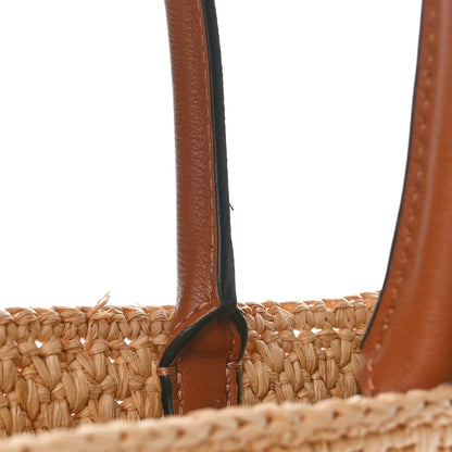 Loewe Raffia Calfskin Standard A4 Tote Bag Natural Black 8 of 8