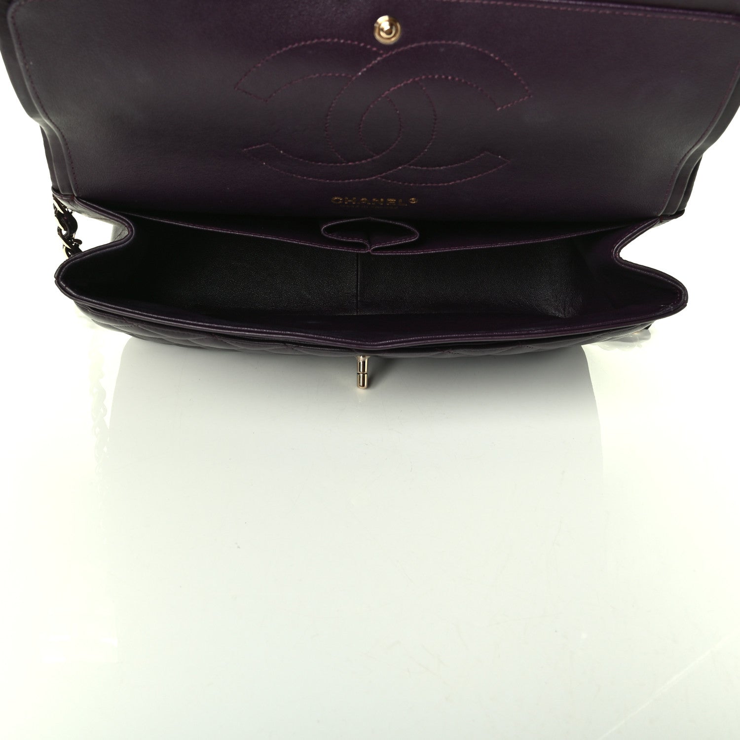 Chanel Lambskin Quilted Jumbo Double Flap Purple 4 of 9