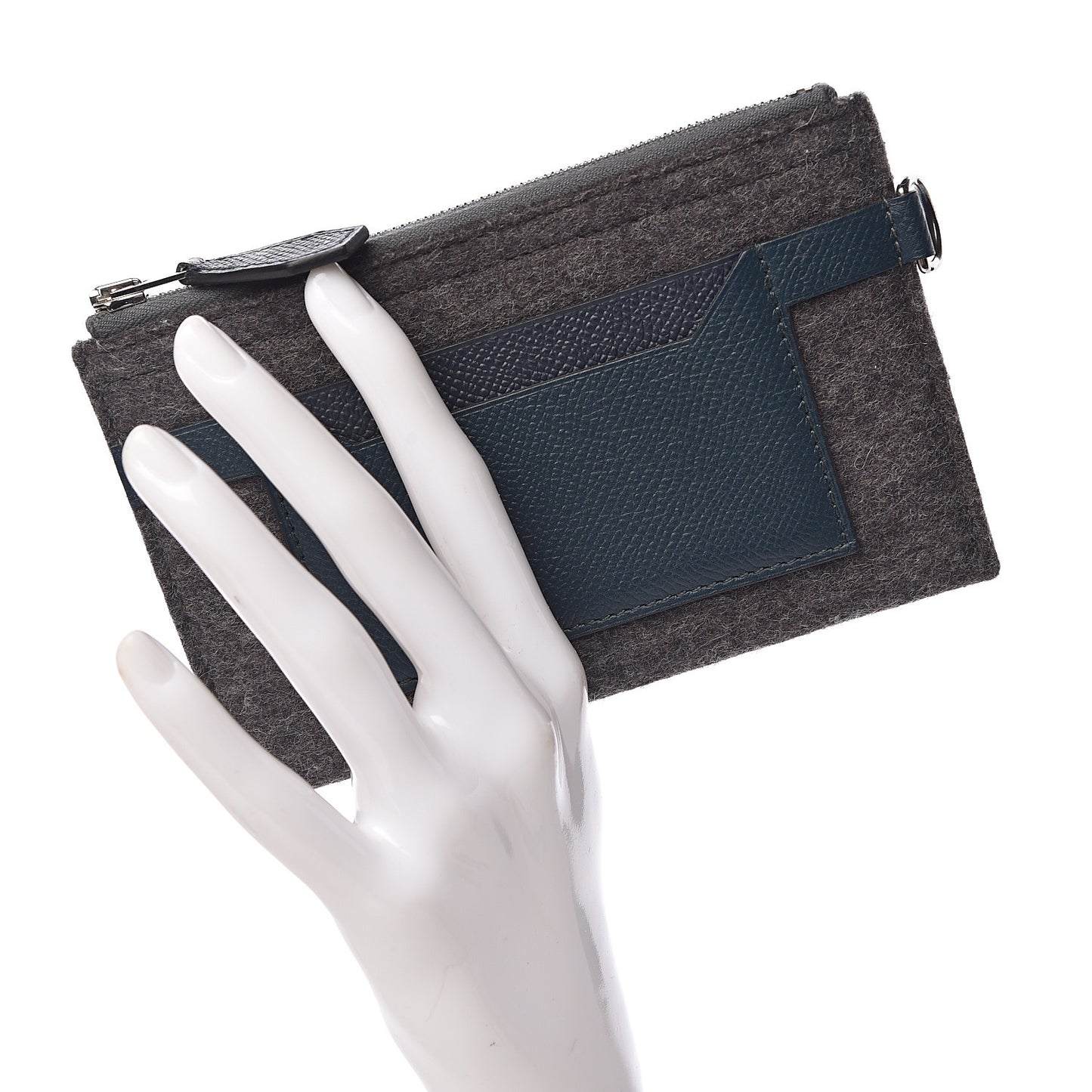 Felt Epsom Toodoo Card Holder Gris Moyen Indigo Vert Cypress