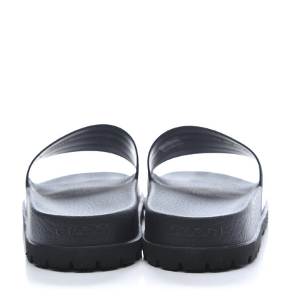 Gucci Rubber Web Mens Lug Sole Slide Sandals 8 Black Green Red 5 of 9