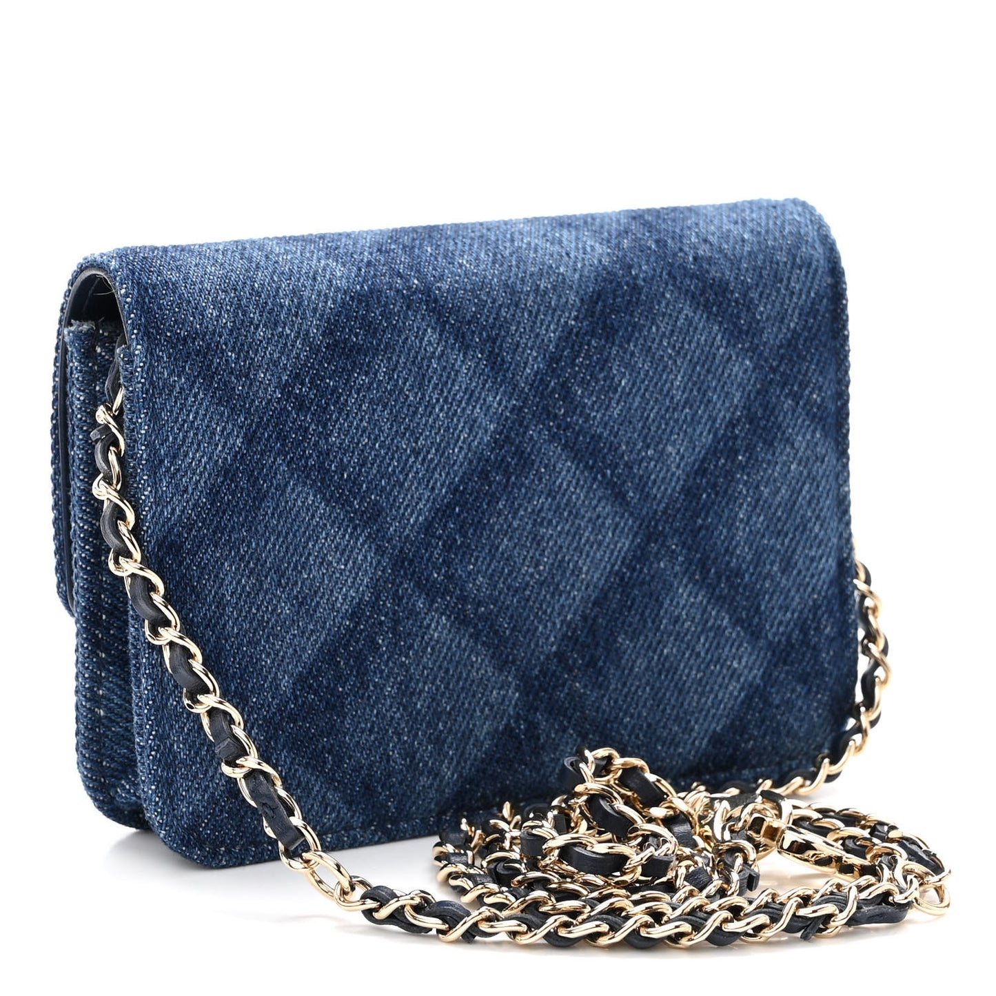 Denim Printed Belt Bag Dark Blue