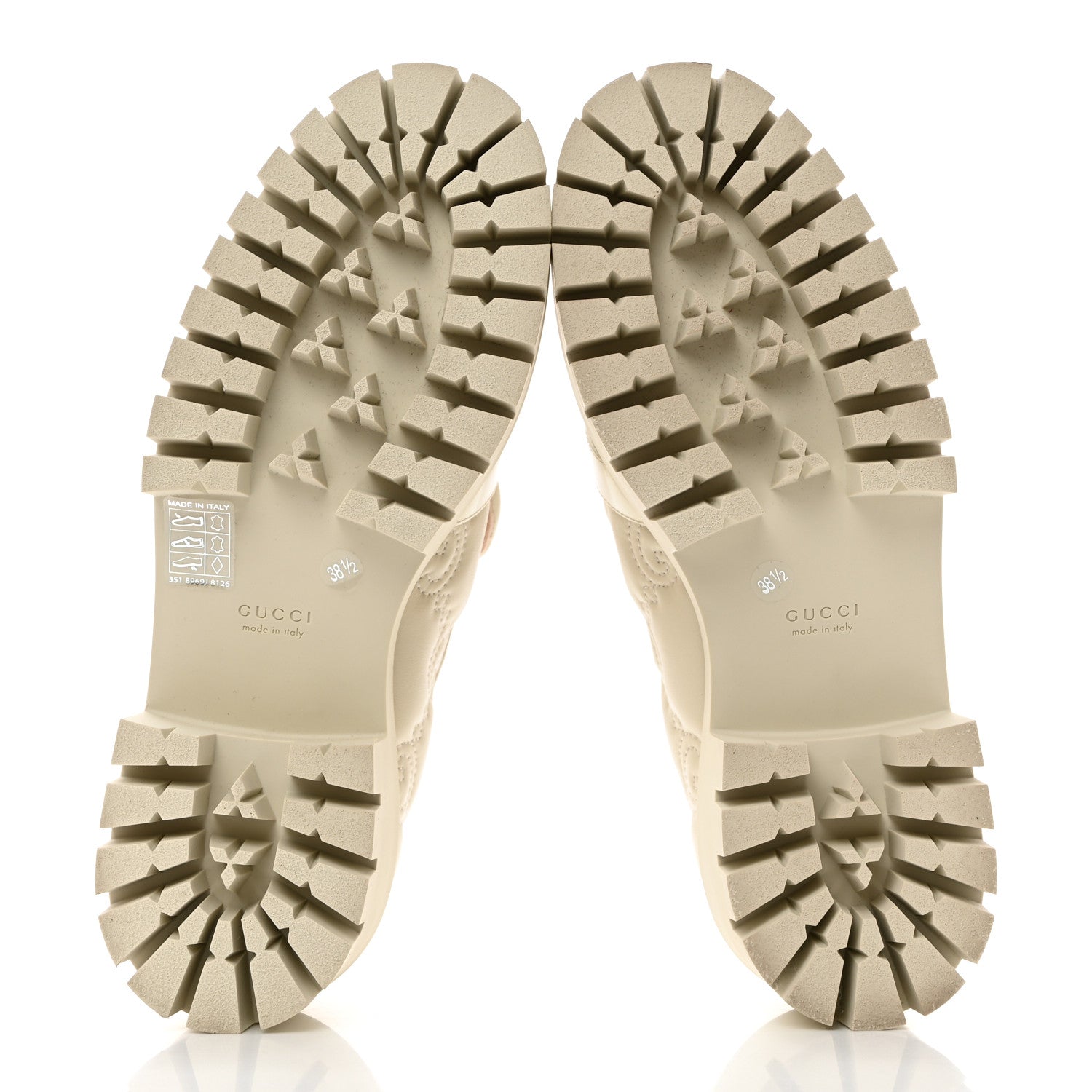 Gucci Nappa Cordovan Lux GG Matelasse Buckled Platform Lug Sole 60mm Loafers 38.5 Milk White 5 of 9