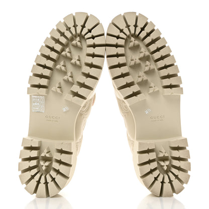 Gucci Nappa Cordovan Lux GG Matelasse Buckled Platform Lug Sole 60mm Loafers 38.5 Milk White 5 of 9