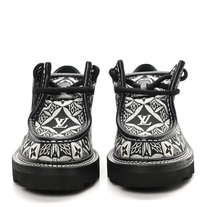 Louis Vuitton Jacquard Calfskin Since 1854 Beaubourg Platform Derby 37 Gray 3 of 9