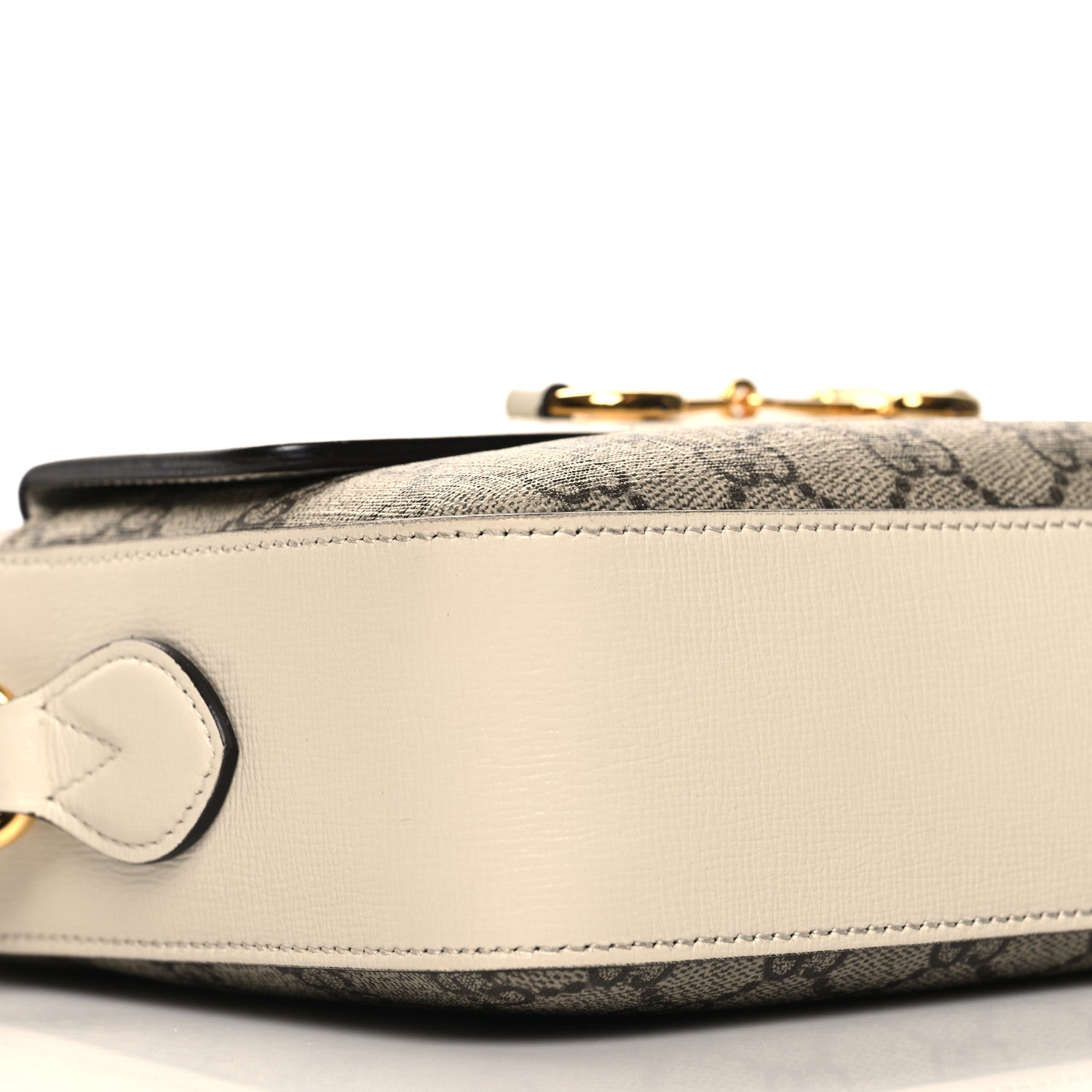 Gucci GG Supreme Monogram Small Horsebit 1955 Shoulder Bag Beige Mystic White 9 of 11