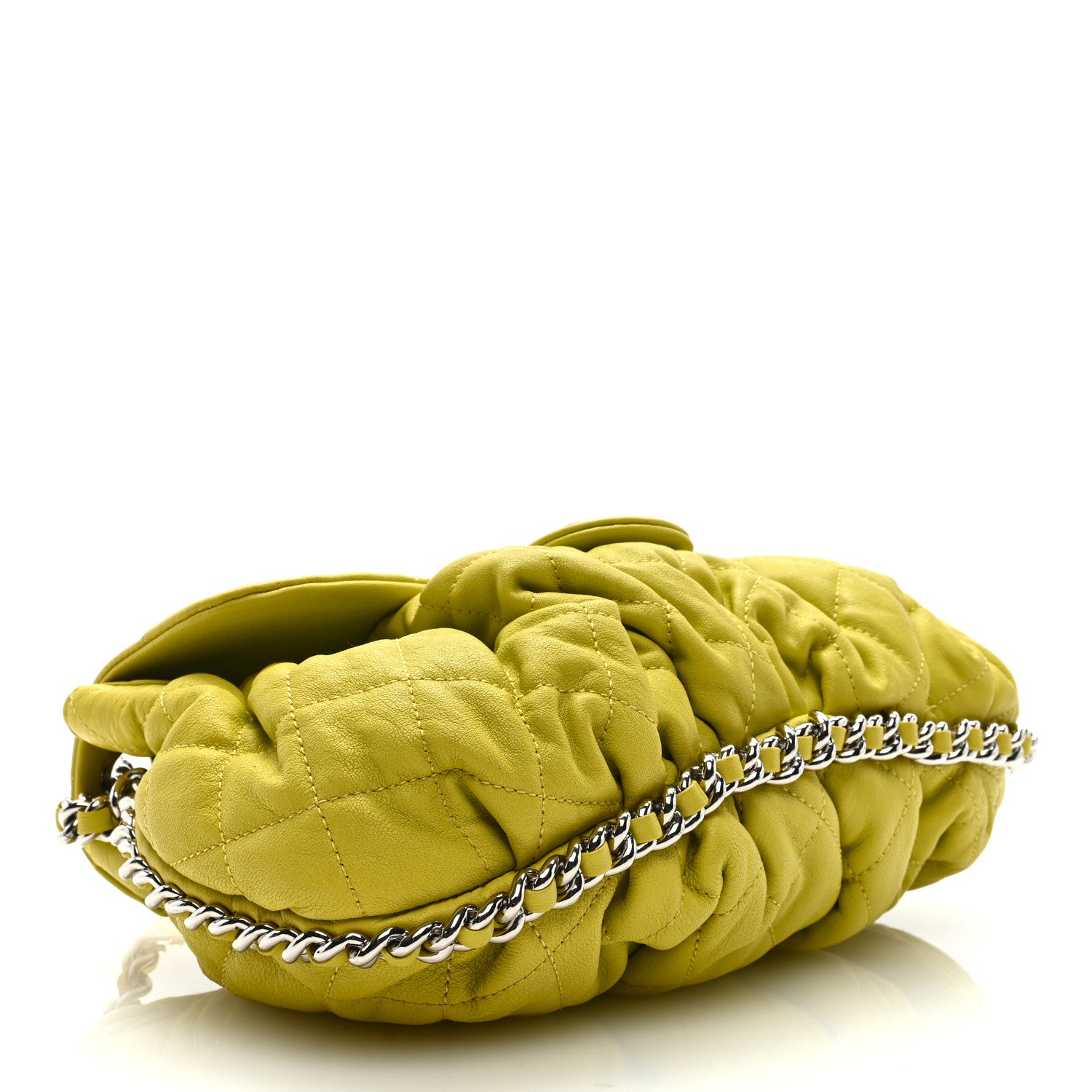Chanel Washed Lambskin Chain Around Medium Messenger Yellow 4 of 9