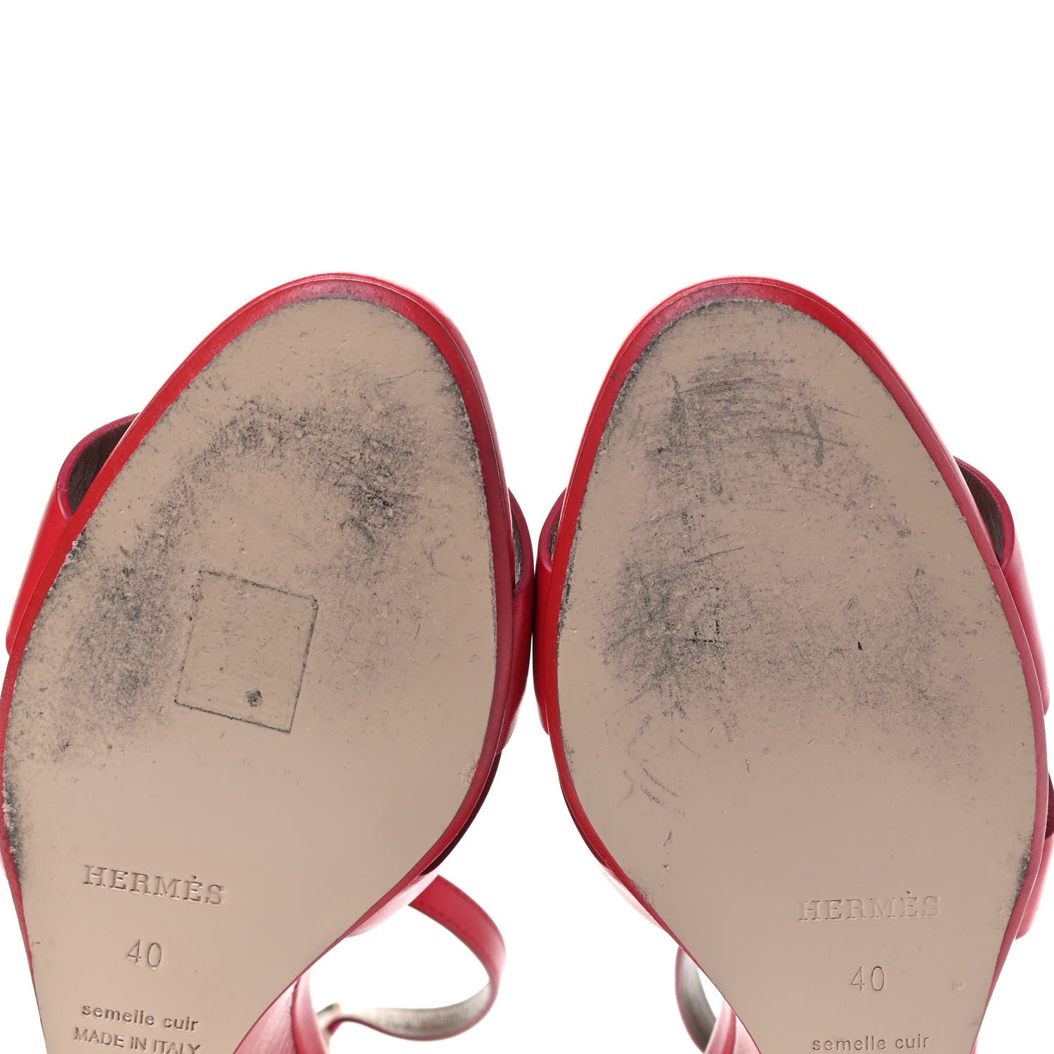 Hermes Calfskin Legend Wedge Sandals 40 Pavot 6 of 7
