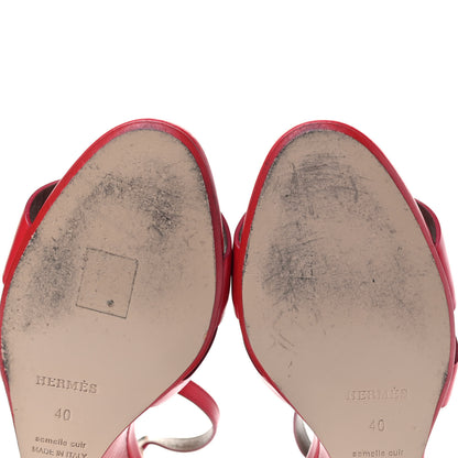 Hermes Calfskin Legend Wedge Sandals 40 Pavot 6 of 7