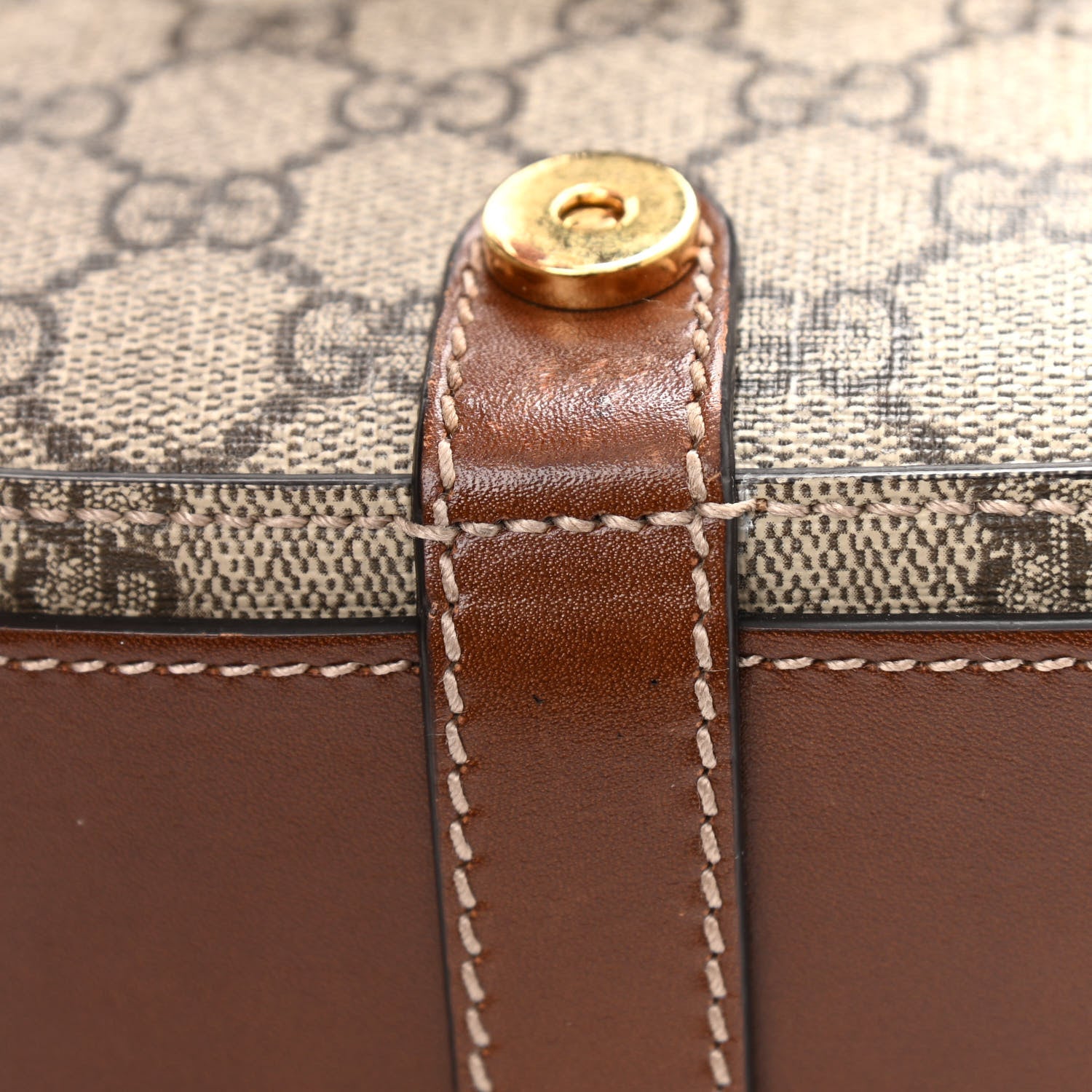 Gucci GG Supreme Monogram Small Messenger Shoulder Bag Beige Cuir 14 of 14