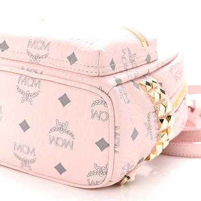 MCM Visetos Side Stud X-Mini Stark Bebe Boo Backpack Soft Pink 9 of 9