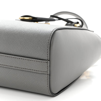 Prada Saffiano Soft Calfskin Mini Zippered Tote Marmo 9 of 9