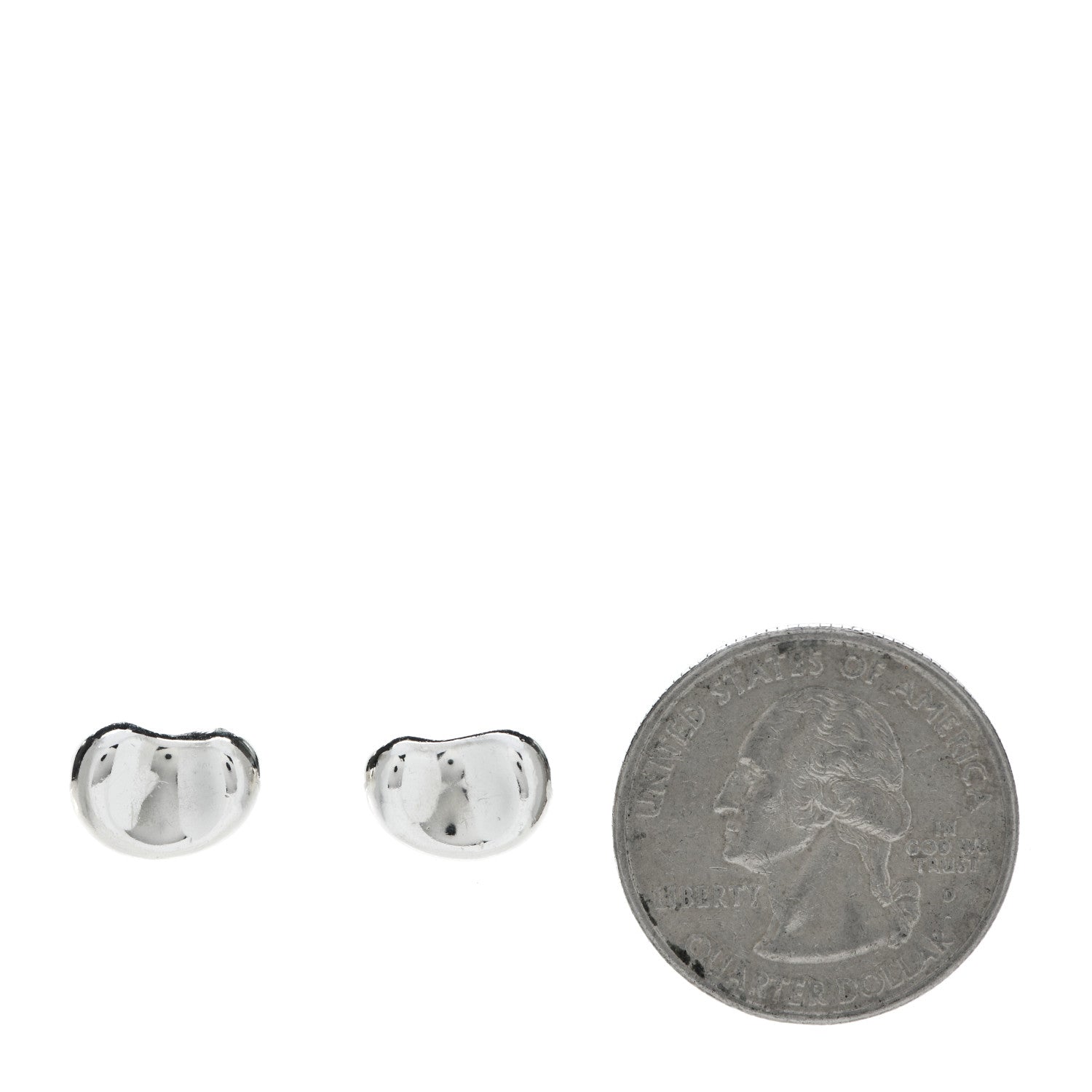 Tiffany Sterling Silver 9mm Elsa Peretti Bean Earrings 2 of 4