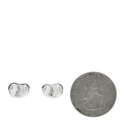 Tiffany Sterling Silver 9mm Elsa Peretti Bean Earrings 2 of 4