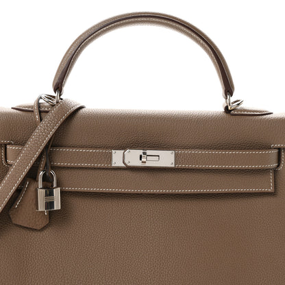 Hermes Togo Kelly Retourne 32 Etoupe 8 of 11