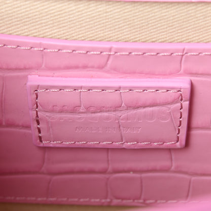 Jacquemus Calfskin Crocodile Embossed Le Grand Bambino Pink 6 of 10