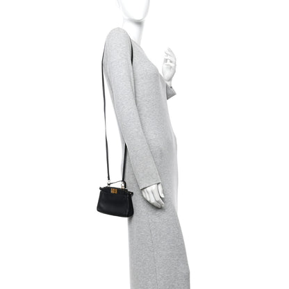 Fendi Nappa Micro Peekaboo Iconic Satchel Black 2 of 10