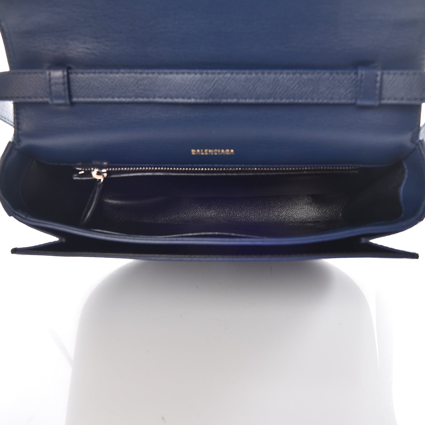 Grained Calfskin Logo Print S Ville Day Bag Bleu Canopee