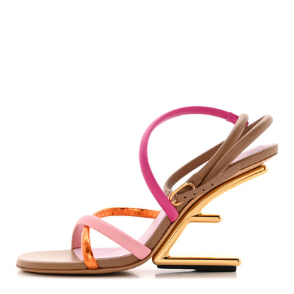 Fendi Nappa Metallic Ayers Fendi First 95mm Strappy Sandals 36.5 Rosa Geranio Albicocca 1 of 10
