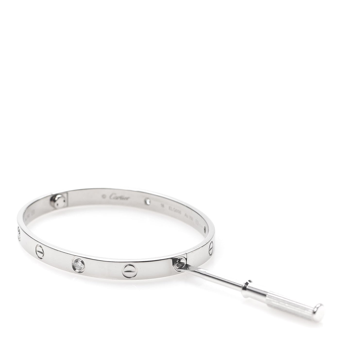 18K White Gold 4 Diamond LOVE Bracelet 18