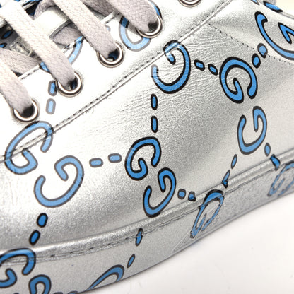 Gucci Miro Rubber Wax GucciGhost Print Mens New Ace Sneakers 9.5 Silver 11 of 11