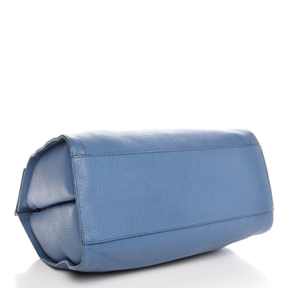 Balenciaga Grained Calfskin L Tube Round Tote Blue 4 of 14