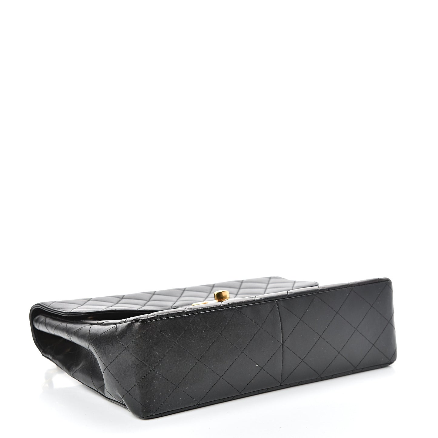 Lambskin Quilted XL Jumbo Single Flap Black