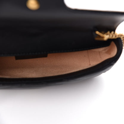 Gucci Calfskin Matelasse Super Mini GG Marmont Shoulder Bag Black 5 of 11