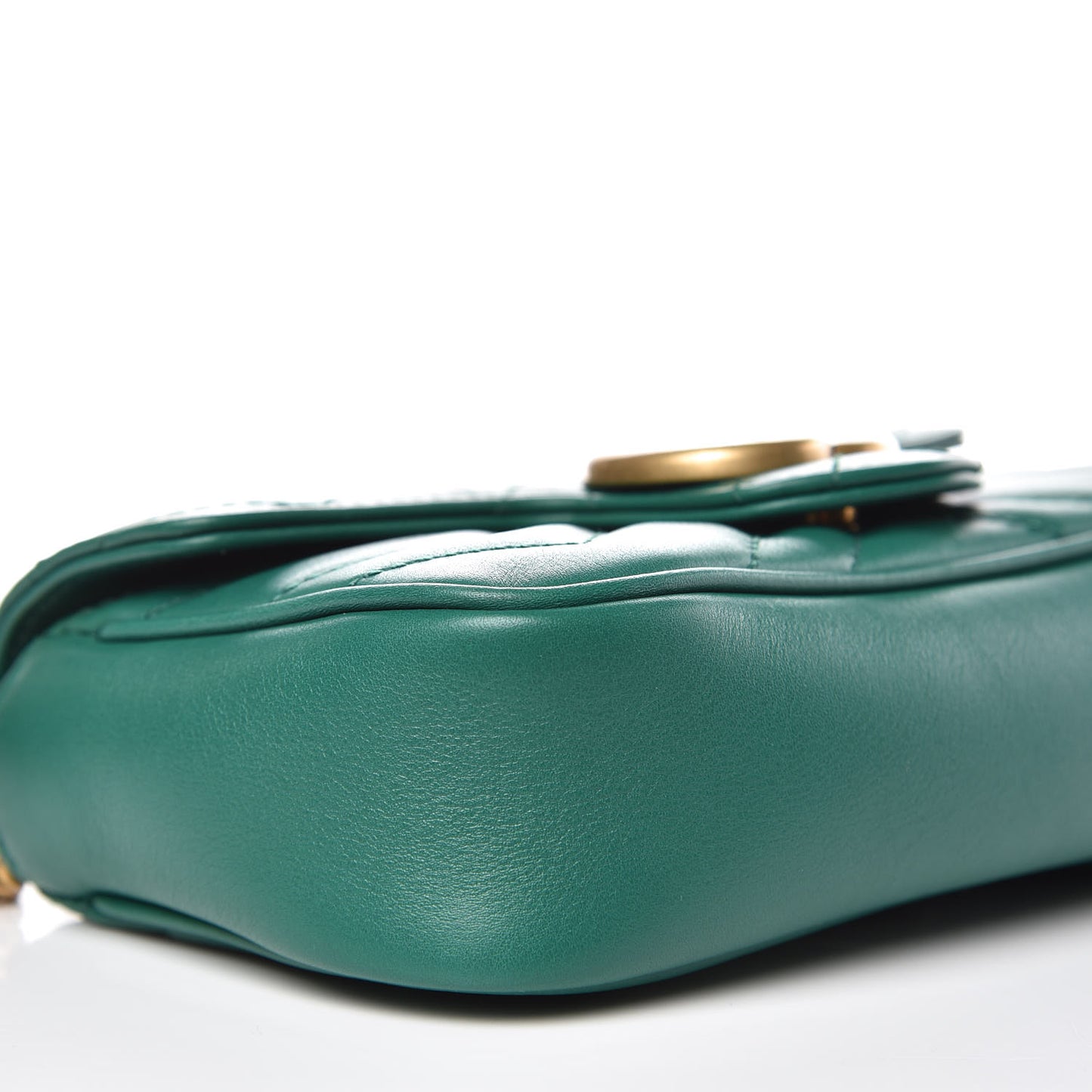 Calfskin Matelasse Super Mini GG Marmont Shoulder Bag Emerald Green