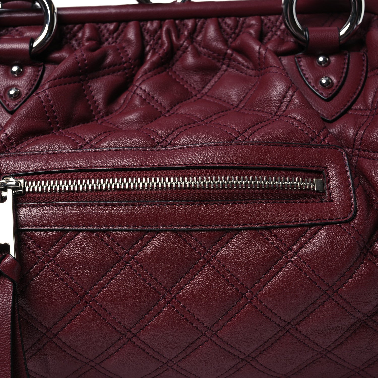 Marc Jacobs Calfskin Quilted Stam Bag Cherry 8 of 10