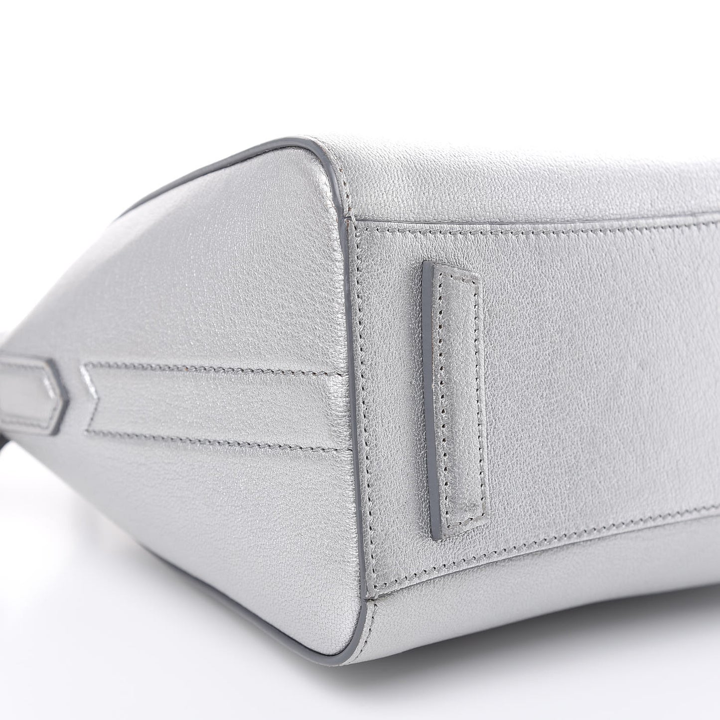 Metallic Sugar Goatskin Mini Antigona Silver