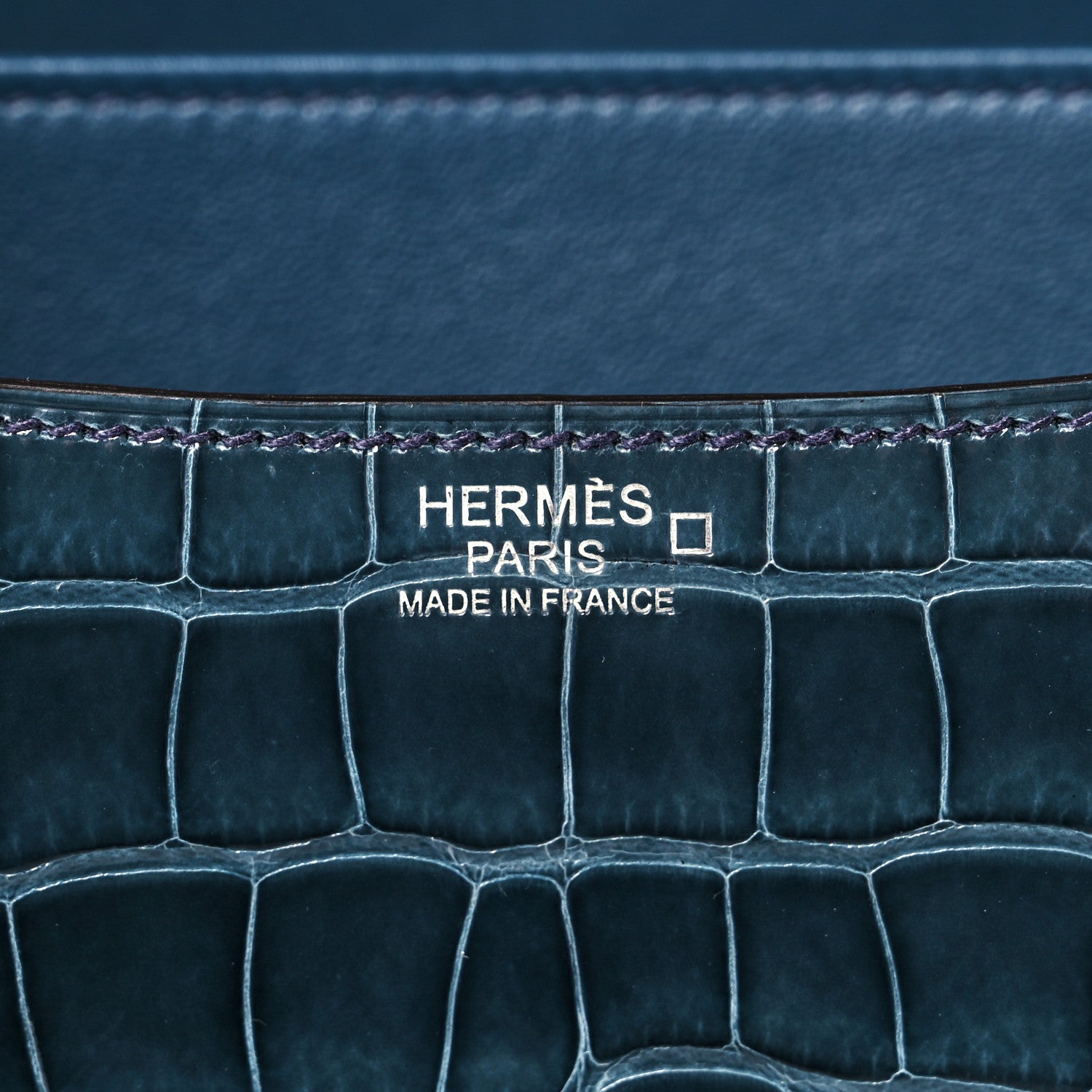 Hermes Shiny Alligator Constance 24 Bleu Paon 6 of 10