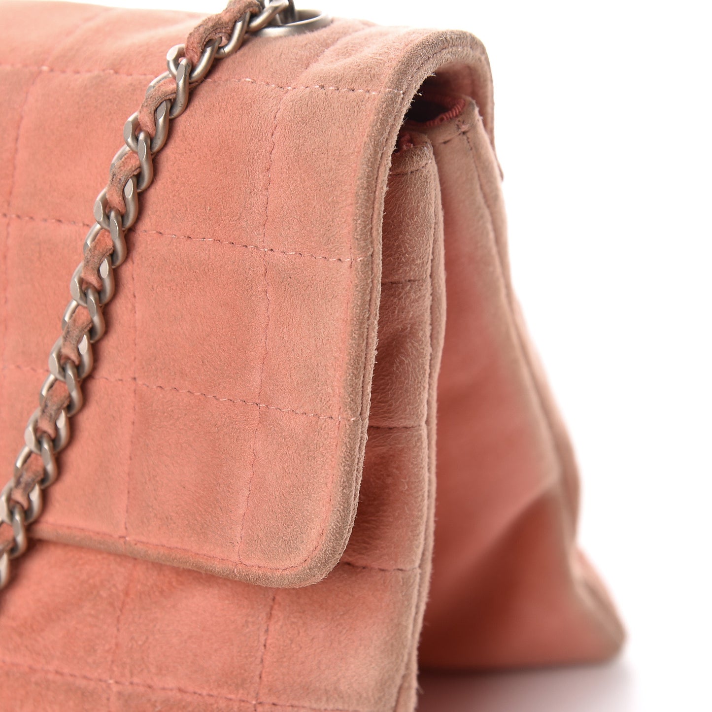 Suede Chocolate Bar Mademoiselle Flap Pink