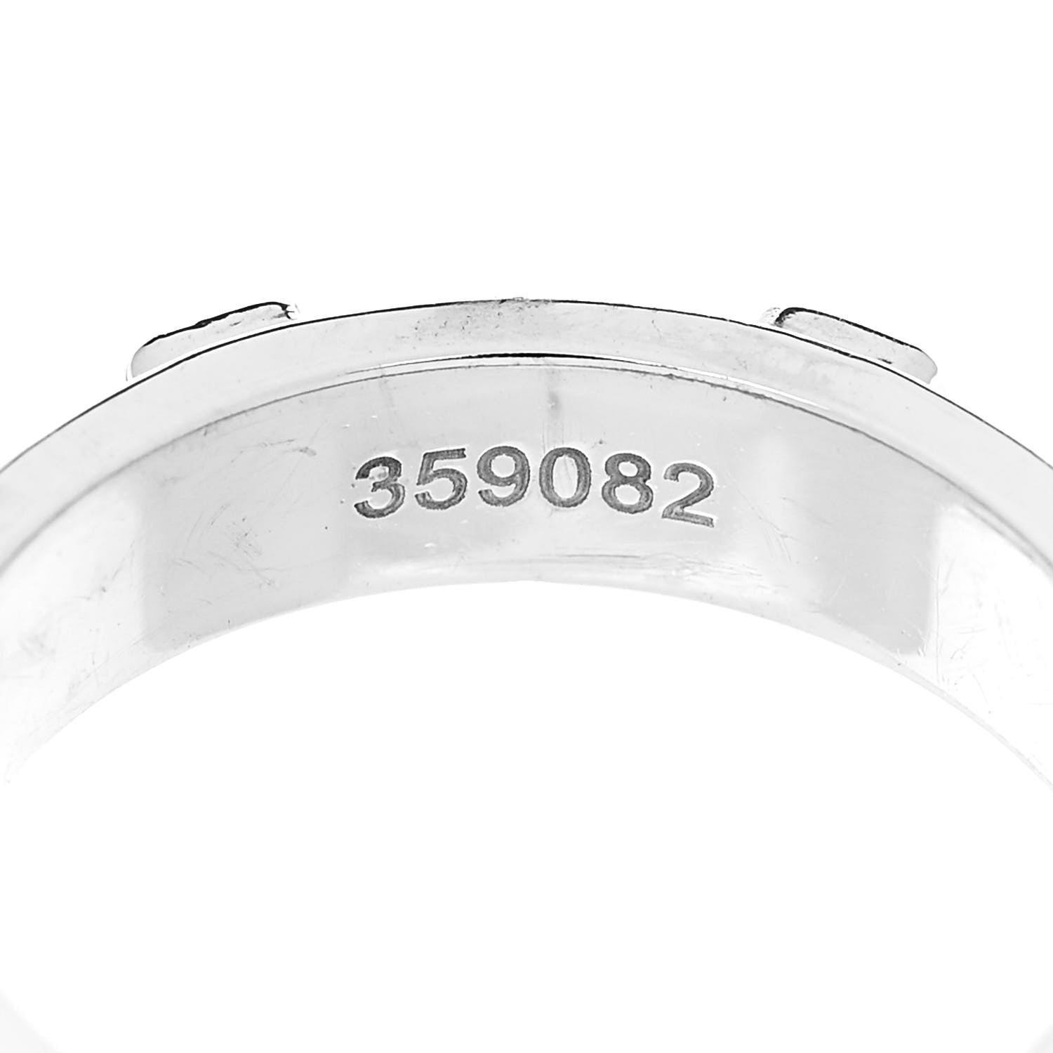 Harry Winston 18K White Gold Diamond HW Logo Band Ring 50 5.5 5 of 6
