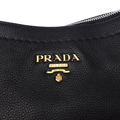 Prada Vitello Daino Shoulder Bag Black 8 of 8