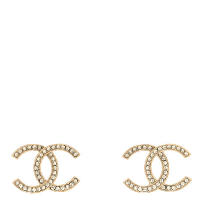 Chanel Crystal Large CC Earrings Gold 1 of 5