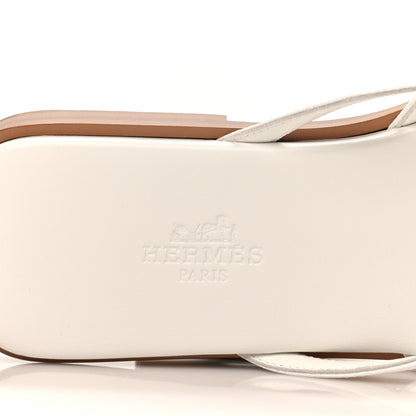 Hermes Calfskin Miss Sandals 36 White 6 of 8