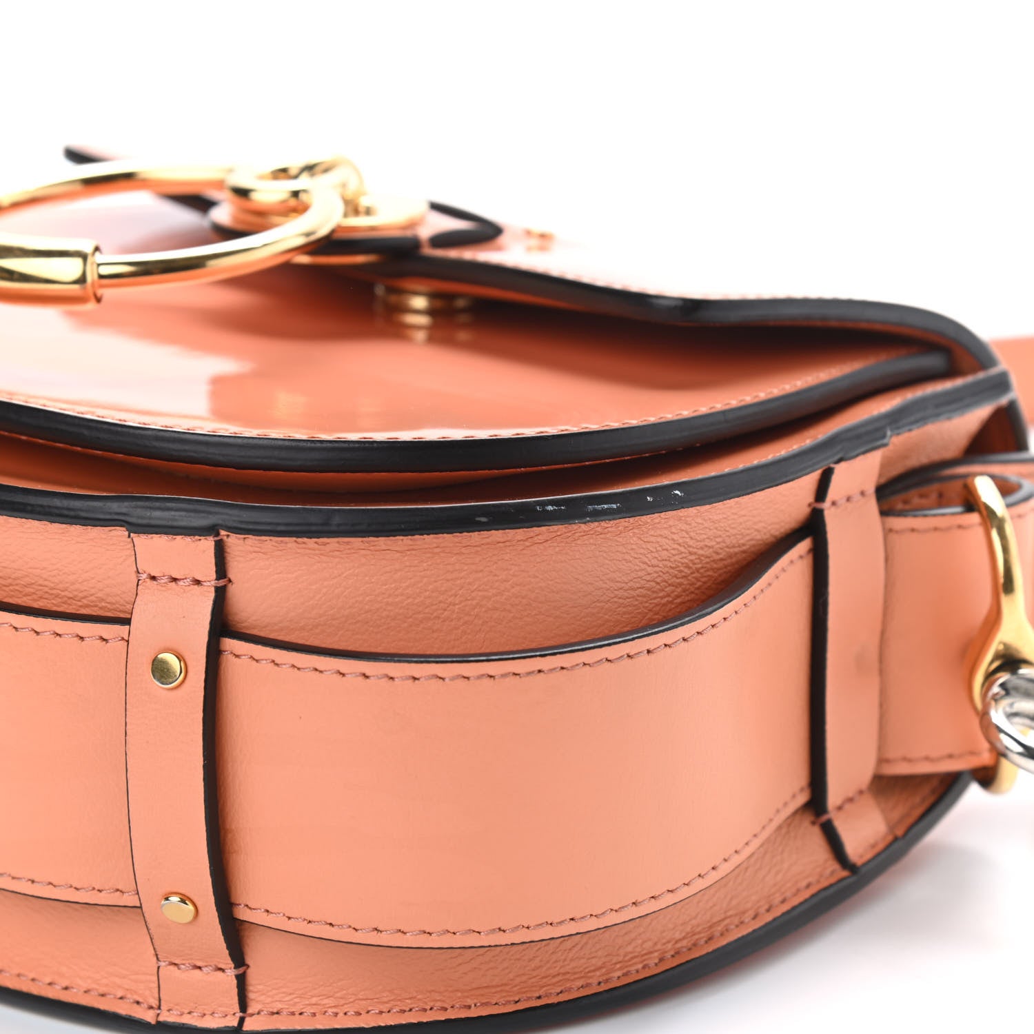 Chloe Patent Calfskin Suede Small Tess Bag Autumnal Brown 8 of 9