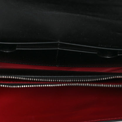 Off-White Calfskin Jitney Logo Flap Wallet On Chain Black 4 of 6